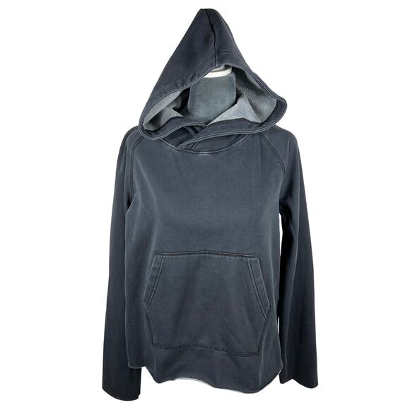 Ugg Cropped Hoodie Sweatshirt Women's Small Gray Active Neutral Raw Hem & Cuffs - Picture 2 of 11